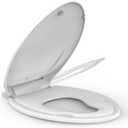 Built-In Toddler Toilet Seat, 19" Elongated White Potty Training Seat with No-Wiggle Design, Easy Install and Detachable for Both Child and Adult Use