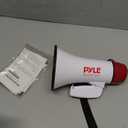 Pyle 20W Megaphone Bullhorn - 5.4'' x 8.6'' Portable Megaphone, Projection Range Up to 800 Sq. Yards, Voice Talking & Siren Alert, Shoulder Strap, Battery Operated, (White)