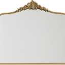 Vintage Gold Wall Mirror - 36x30 inch, Ornate Baroque Design, Incricate Crown, Metal Frame, Large Antique Decorative Mirror for Fireplace Mantle, Living Room, Entryway, Bathroom