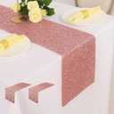 2 Packs Rose Pink Glitter Sequin Table Runners- 12"x72" for Birthday, Wedding, Pre-Wedding Party, Celebration, Festival Decoration