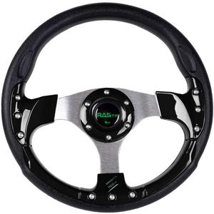 RASTP Golf Cart Steering Wheel 12.6/320mm for Club Car DS and Club Car Precedent EZGO Yamaha Golf Carts,Black