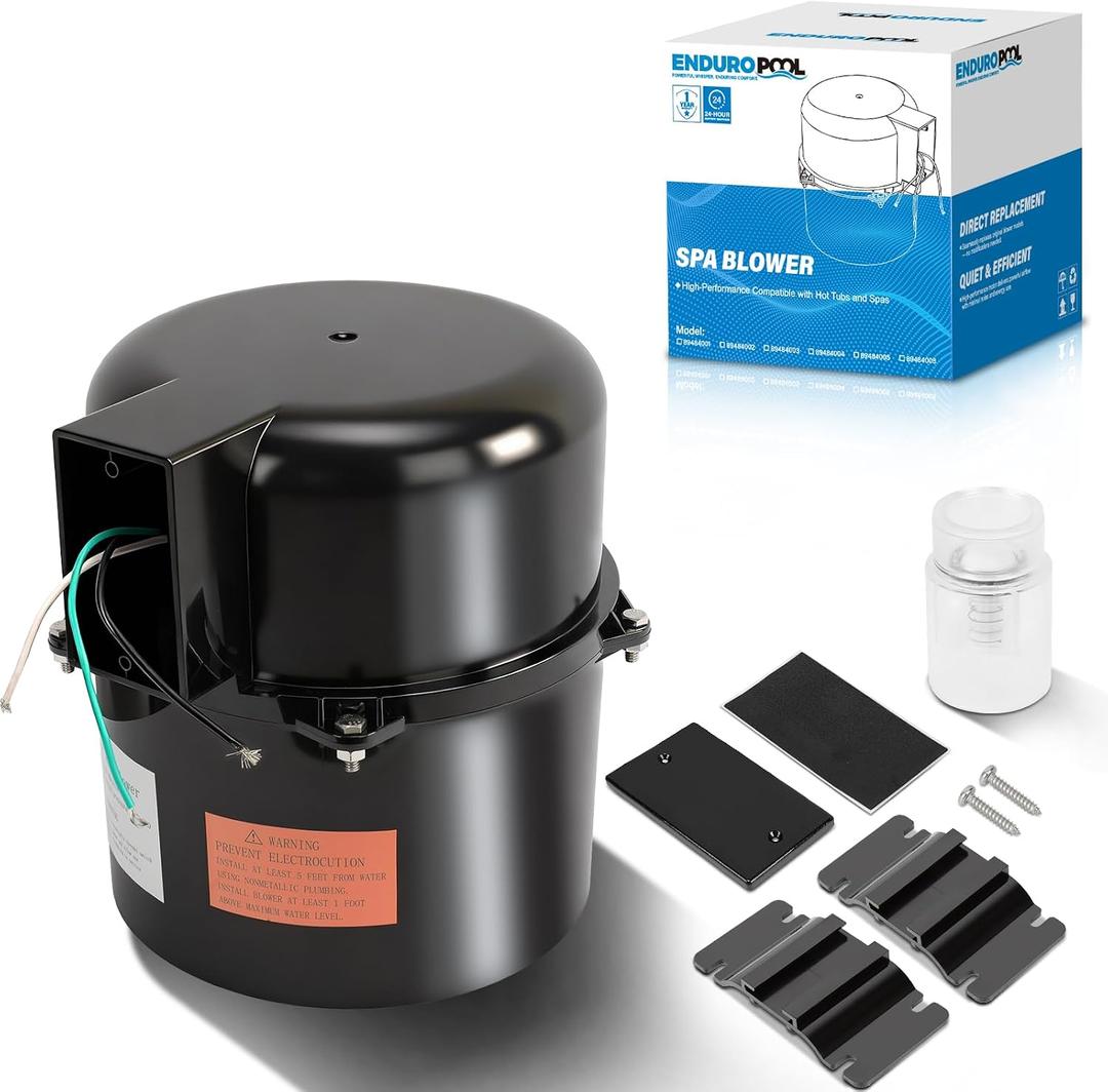 Silencer Spa Blower 1.0 HP 120V, Quiet & Shock-Absorbing