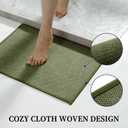 YIHOUSE Green Bathroom Rugs Sets 2 Piece, Quick Dry Thin Bath Mat with Toilet Rug, Non Slip Absorbent Machine Washable, Bath Rugs for Tub Sink Home Decor (17"x24" + 17.5"x24" U-Shaped)