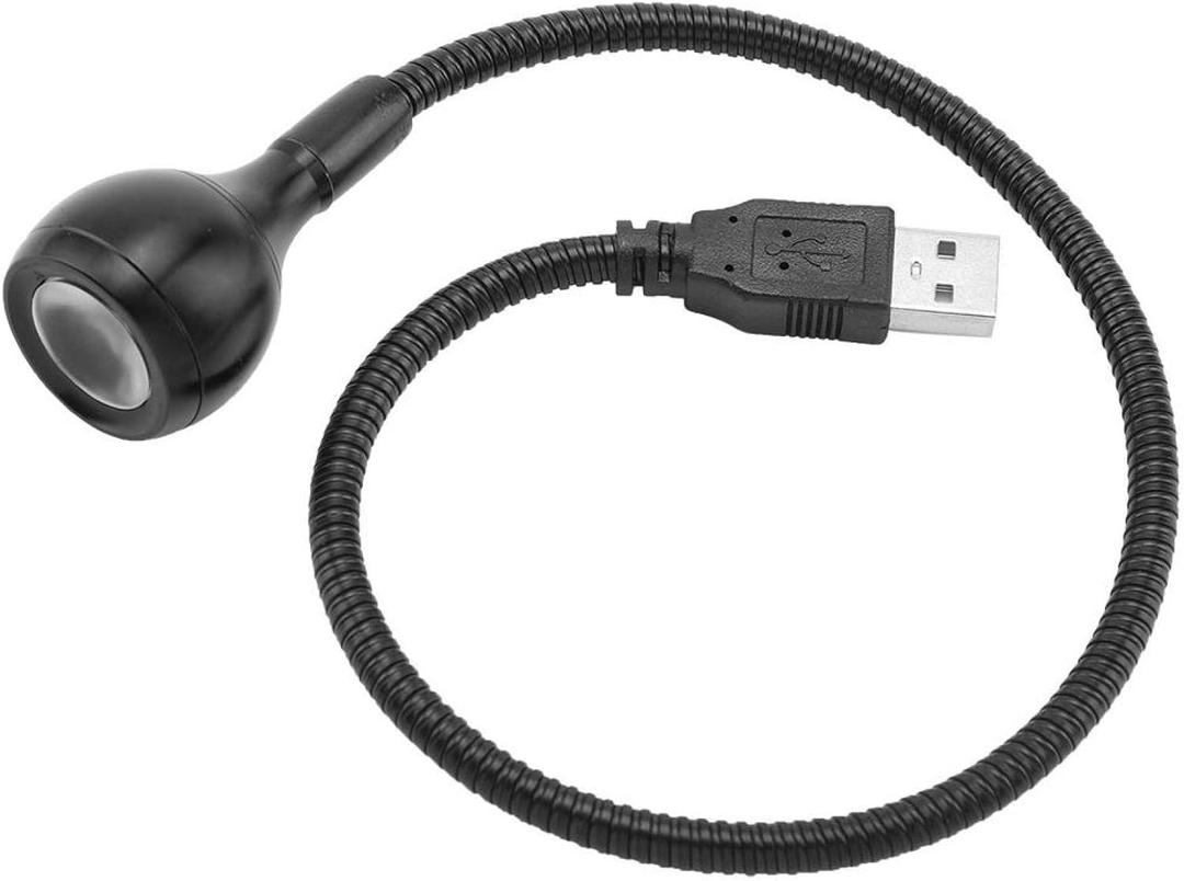 Black B USB LED Lamp, Long Flexible Neck Desk Light, Portable Gooseneck Light for Home, School, Office, Night Studying