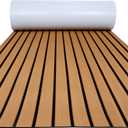 FOCEAN Boat Flooring EVA Foam Boat Decking Faux Teak Marine Flooring Boat Mat Boat Carpet Sheet for Motorboat RV Yacht Kayak Surfboard, 94.5"x 47.2"/35.4"/23.6"/15.7" (Brown With Black Seam Lines)
