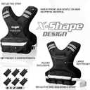 Yes4All Adjustable Weighted Vest 11-32lbs with Reflective Strip, Large Weight Vest for Strength Training for Men & Women