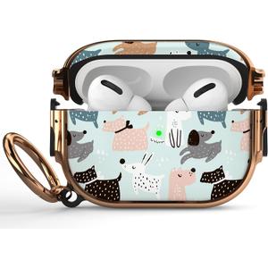 Maxjoy for AirPods Pro 2nd/1st Generation Case with Lock, Cute AirPods Pro 2 Case Lock Protective Hard AirPod Pro Cover for Women Men with Keychain for Airpod Pro (2023/2022/2019), Dog
