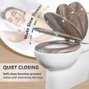 Angol Shiold Elongated Toilet Seat Molded Wood Toilet Seat with Quietly Close and Quick Release Hinges, Easy to Install also Easy to Clean (Elongated, Board)