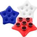 VioraWhite 3 Pcs Summer Party Inflatable Pool Floating Beer Rack for Adults Pool Games, Stars Yard Games Inflatable Star for Fruit Juices and Drink and Summer Swimming Party