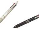 Pilot Frixion Ball 4, 4 Colors Gel Ink Multi Pen(Black, Red, Blue and Green), Black Body and White Body, LKFB80EFB/LKFB80EFW, 0.5mm
