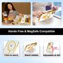Tnarru Designed for iPhone 16 Case with Stand [Magnetic Ring Holder] [Built-in Camera Lens Protector] Slim Anti-Scratch Non-Yellowing for iPhone 16 Clear Case Gold