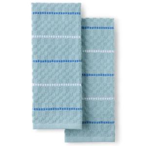 FIESTA Botanical Floral Kitchen Towel 2-Pack Set, Sky Blue