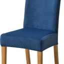 Velvet Chair Covers for Dining Chairs Set of 4, Stretchy Soft Parson Chair Covers Removable Washable Kitchen Dining Room Chair Slipcovers with Elastic for Universal Fit (New Navy)
