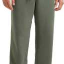 CRZ YOGA Cotton Fleece Lined Relaxed Sweatpants for Men 32" - Loose Lounge Casual Bottom Sweat Pants with Zipper Pocket (Large, Light Army Green)