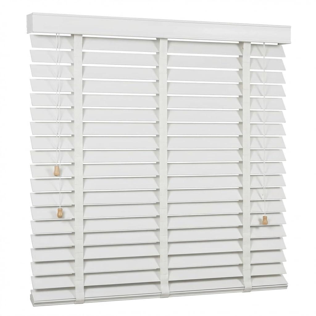 EVOZEN 2" Slats Wood Blinds for Indoor Windows with Classic Valance, Custom Room Darkening Solid Wooden Venetian Horizontal Blinds & Shades for Indoor Windows, Office, Living Room, Bedroom