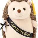 Hollowfly 2026 Graduation Gifts Plush Hedgehog 11.8 In Stuffed Animal with Cap Diploma Congrats Grad Sash Cute Hedgehog Graduation Plushies Plush Toy Doll for Class of 2026 Students Boys Girls (Black)