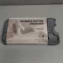 17.7" Silicone Sink Splash Guard - Multi-Functional Kitchen Sink Mat with Drip Tray, Sponge Holder & Soap Dish, 6 Slope Design for Easy Drainage, Foldable & Fasten Button for Secure Fit,Grey (Gray)