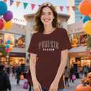 Pumpkin Shirts for Women Fall Season T-Shirt Halloween Thanksgiving Autumn Crewneck Tee (Red, XL)