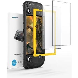JSAUX 2-Pack Anti Glare Screen Protector for Steam Deck, 9H Hardness Matte Tempered Glass for Steam Deck OLED with Guiding Frame, Scratch Resistant, Comes with Toolkits
