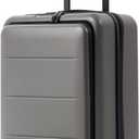COOLIFE Luggage Suitcase Piece Carry On ABS+PC Spinner Trolley with pocket Compartmnet(Titanium gray, 20in(carry on))