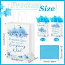 Yexiya 24 Set Thanksgiving Baby Shower Gifts Bags Bulk Fall a Little Pumpkin Is on The Way Bags with Tissue Paper Autumn Baby Shower Gender Reveal Thanksgiving Party Supplies Decorations (Blue)