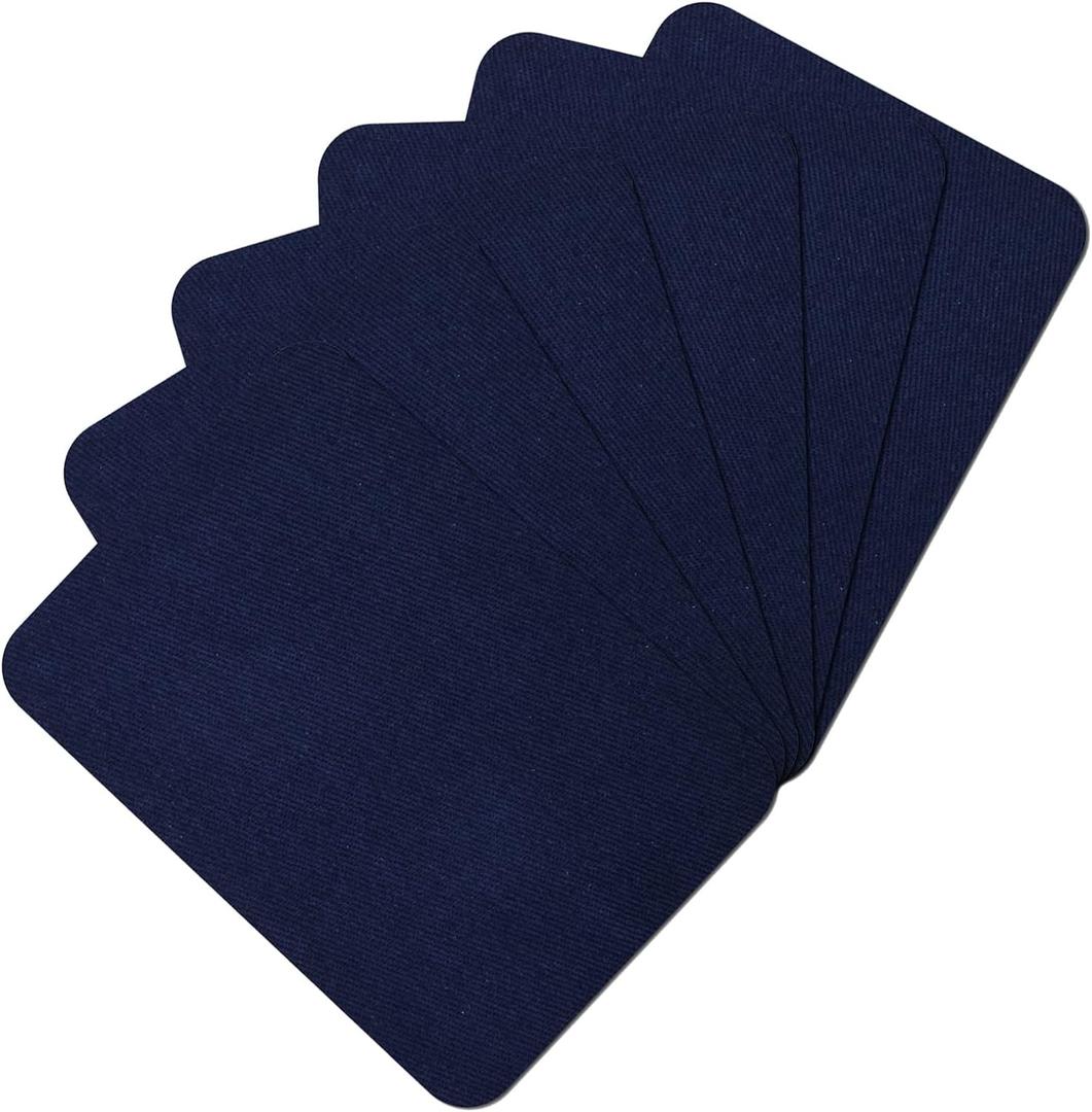 Premium Quality Fabric Repair Patches Iron-on Patches for Clothing Inside & Outside Strongest Glue 100% Cotton 3" by 4-1/4" (7.5 cm x 10.5 cm) (6PCS-Dark Blue)