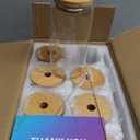 16 Oz Drinking Glasses with Bamboo Lids and Glass Straw - 8 Pcs Glass Cups Beer Ice Coffee Glasses Cute Aesthetic Cup Great for Coffee Bar Accessories Include 2 Cleaning Brushes