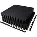 AIRHOP 0.56in Thick 48 Sq Ft Exercise Equipment Mats, 12 Tiles Upgraded Rubber Top with High Density EVA Foam, Large Interlocking Puzzle Gym Flooring for Home Gym, Heavy Weight Workout, Black