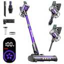 Cordless Vacuum Cleaner, 8-in-1 Cordless Stick Vacuum Cleaner with 3 Suction Modes, Up to 45mins Runtime, Rechargeable, Self-Standing, Wireless Vacuum Cleaners for Home Pet Hair Carpet Car Hard Floor (Purple)