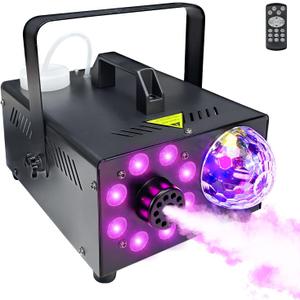 Fog Machine with Remote, Indoor Smoke Machine for Halloween & Parties, 600W 2000CFM, 13 Color LED Lights & Timer for DJ Stage, Wedding, Photography