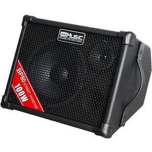 Coolmusic BP80 Battery Powered Acoustic Guitar Amplifier- Portable Bluetooth Speaker 100W, 6 Inputs,3 Band EQ, Black
