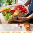 Shellwei 2 Pcs Jumbo Veggie Tray 15.6" x 11.2" x 3" Vegetable Dish Divided Serving Tray Travel Serving Platter Fruit Platter for Veggie, Taco, Fruit, Salad in Party/Buffet (No Lid)