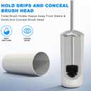 Toilet Brush and Holder Set of 2 | Great Value 2-Pack for Multiple Bathrooms | Sturdy Reinforced Handle for Durability | Discreet Enclosed Caddy | 360 Deep Cleaning Bristles | (Black)