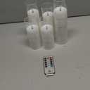 kakoya Flameless LED Candles with Timer 5 Pc Flickering Flameless Candles for Romantic Ambiance and Home Decoration Stable Acrylic Shell, with Embedded Star String Battery Operated Candles, White