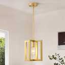 Mini Modern Farmhouse Gold Pendant Lighting for Kitchen Island, Adjustable Industrial Entryway Light Fixture Hanging for for Hallway Bedroom Dining Room Closet