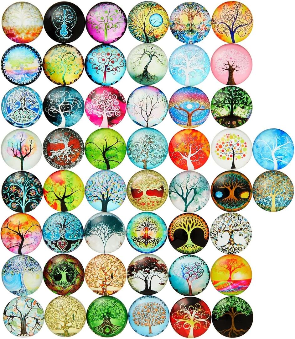 Bright Creations Glass Dome Cabochon for Mosaic Making Supplies & Jewelry Making - Vibrant Mosaic Tiles for Stained Glass Projects - 1 in Dia, Pack of 50