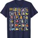 Back to School Kids Cute Animals A-Z Alphabet ABCs Teacher T-Shirt, 4X