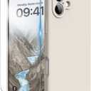 For iPhone 16 Plus Case, Liquid Silicone Case with Camera Protection Soft Gel Rubber Cover with Microfiber Lining Shockproof Protective Phone Case for iPhone 16 Plus 6.7", Stone