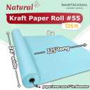 SMART&CASUAL 24" x 1,500" (125') Light Blue Kraft Craft Paper Roll for Gift Wrapping Bulletin Board Bouquet Flower Art Packing Parcel Table Covering 80GSM 55LB (Light Blue, 24" x 125')