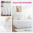 RIMELA White Bed Skirt King Size 15 Inch Drop, Wrap Around Elastic Bedskirt, Dust Ruffle for Adjustable Bed Base Machine Washable Easy to Install Bed Skirts