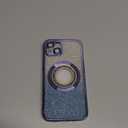 Misscase for iPhone 13 Magnetic Case Compatible with MagSafe,Full Protection Slim Shockproof Anti-Scratch Glitter Case with Camera Lens Protector Logo View Dust-Proof Net for Women Blue