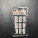 2 x 24Pcs Flower Press on Nails Short Square Fake Nails with Design White French Tip Spring Summer Glossy Glue on Nails Full Cover Colorful Floral False Nails Acrylic Nails for Women Girls Manicure