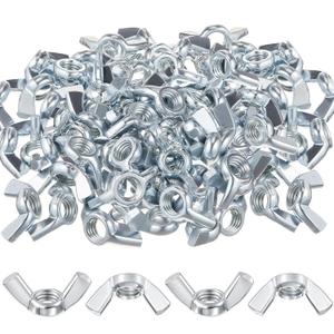 Moxweyeni 100 Pcs Wing Nuts Bulk 5/16"-18 Carbon Steel Zinc Plated Butterfly Wing Nuts Hand Twist Hardware Secure Fasteners Parts Kit