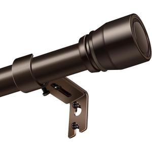 1” Diameter brown curtain rod Itself is 30 to 144 inch. 1 Pack Windows with Heavy Duty Adjustable brown curtain rods Splicing Metal Extra Long Curtain Rod