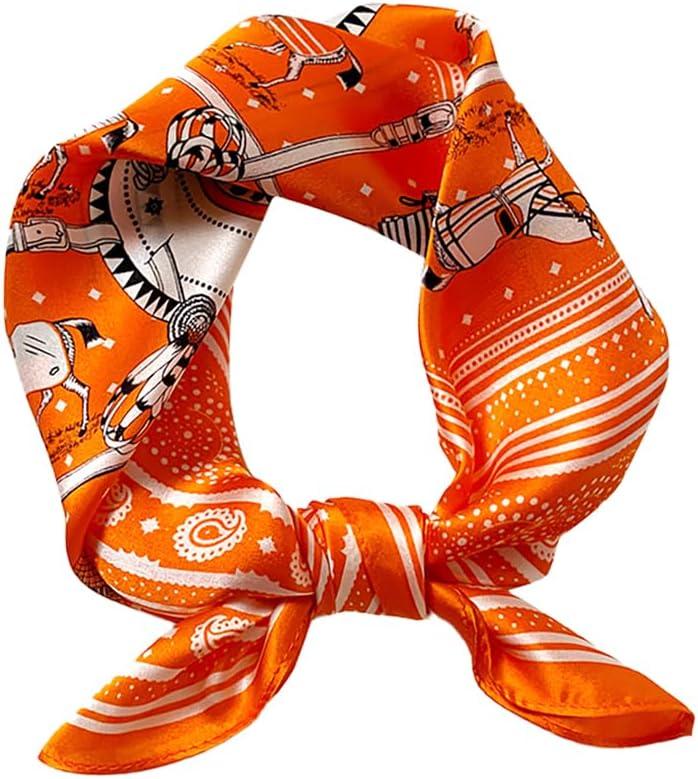 FEIBOON Mulberry Silk Scarfs Neck Scarf 21" Small Square Scarfs hair scarf bandana Neckerchief Headscarf for Women
