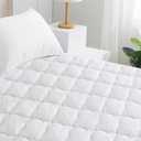 Queen Mattress Pad Thick Quilted Mattress Topper, Air Mattress Cover, Super Soft Breathable and Noiseless Down Alternative Fiber Extra Thick Mattress Pad with Deep Pocket Fits up to 23 Inch Mattress