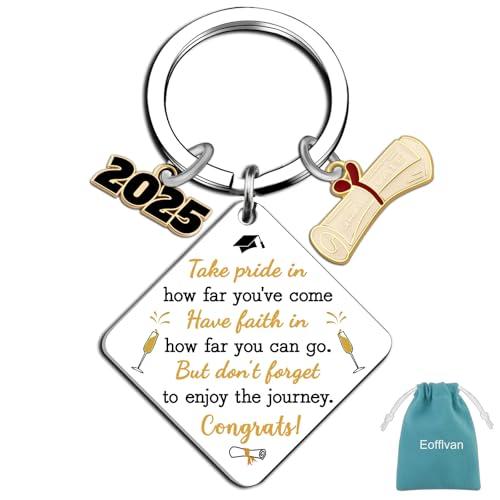 Pack of 4 EoffIvan Class Of 2025 Gifts Graduation Gifts For Her Him Keychain Graduation Keychain Gift For Graduate Student Middle High School College Gifts For Women Men