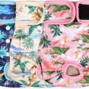 Female Dog Diapers - Premium Reusable Diapers for Doggie in Heat - Highly Absorbent Dog Diapers Female for Pet Incontinence with Adjustable Snaps Island, XL