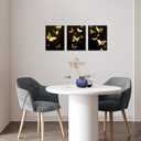 3 pieces Abstract Gold Butterfly Paintings Mimimalist Canvas Wall Art Flower Pattern Pictures Artwork Framed for Bathroom Living Room Bedroom Dining Room Kitchen Home Office Wall Decor