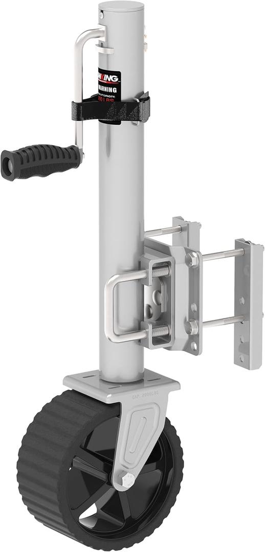 8-inch Wheel Trailer Jack, 13" Vertical Movement, 2000 lbs, for RV, Boat, Trailer and More (Sliver)